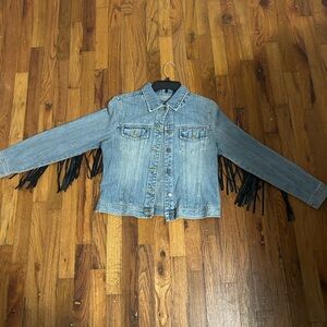 Denim Jacket With REAL LEATHER